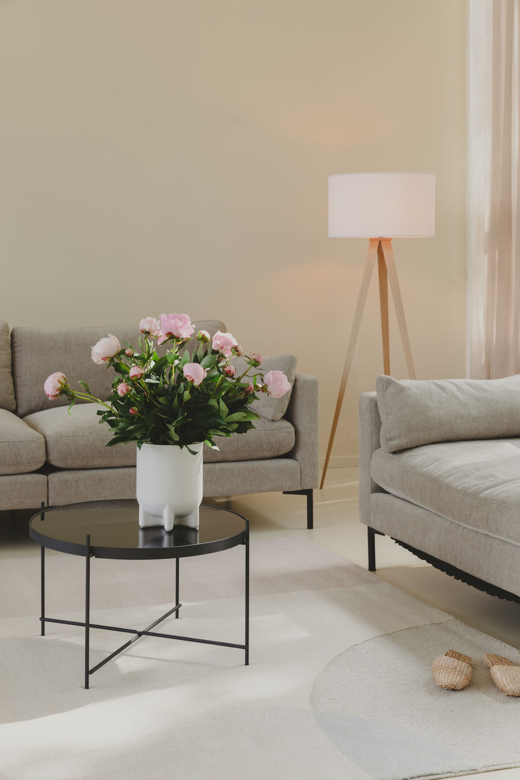 Zuiver Tripod Wood White Floor Lamp